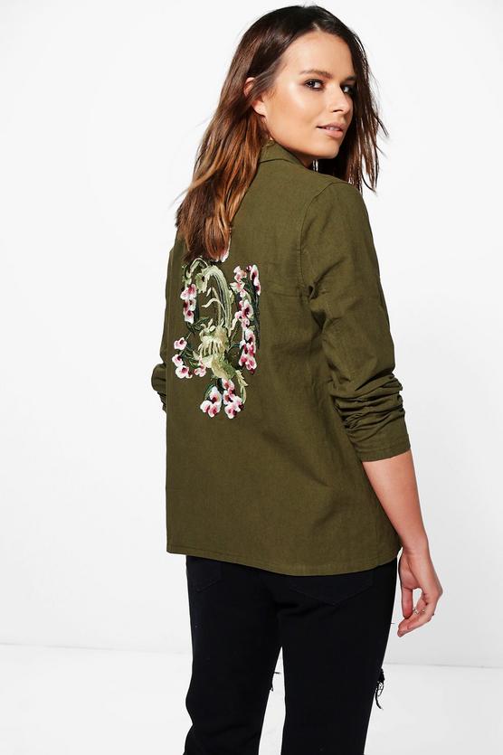 Skye Embroidered Back Utility Shirt